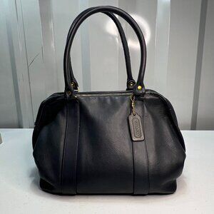 Coach Vintage Madison Top Handle Satchel Doctor Bag Navy Blue Made USA Classic